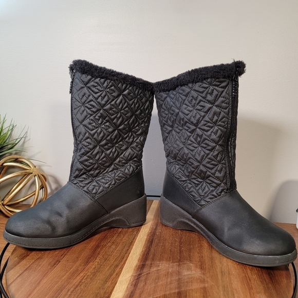 Totes Jonie Womens Black Waterproof Winter Boots Front Zip Insulated Size 8 - Picture 11 of 17